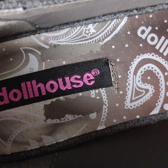 Dollhouse Gray Faux Woo Faux Fur Upper Almond Toe Slip On Platform Stiletto Heel - Picture 15 of 16